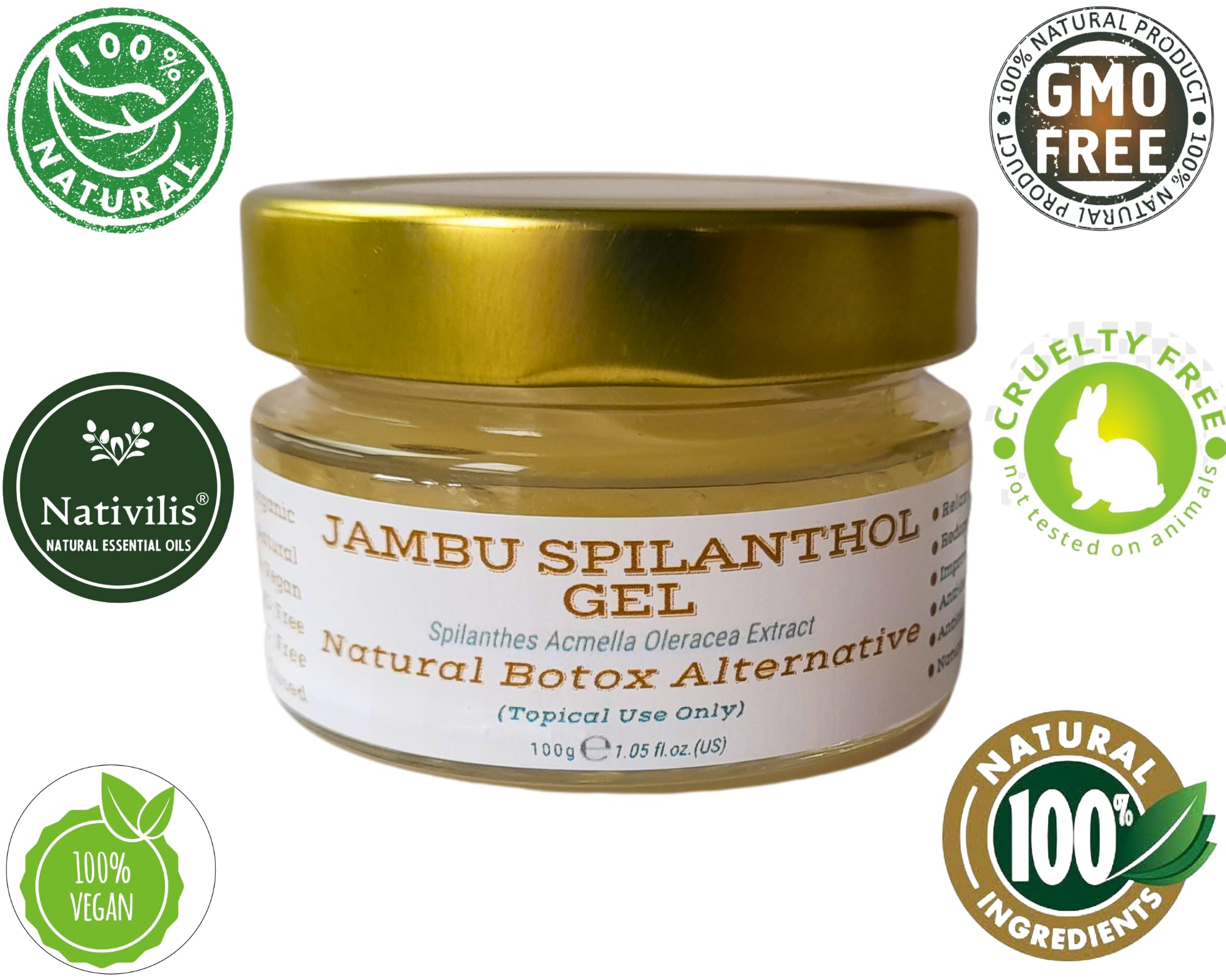 Nativilis Jambu Spilanthol Gel, (Spilanthes Acmella Oleracea Extract) - Image 3
