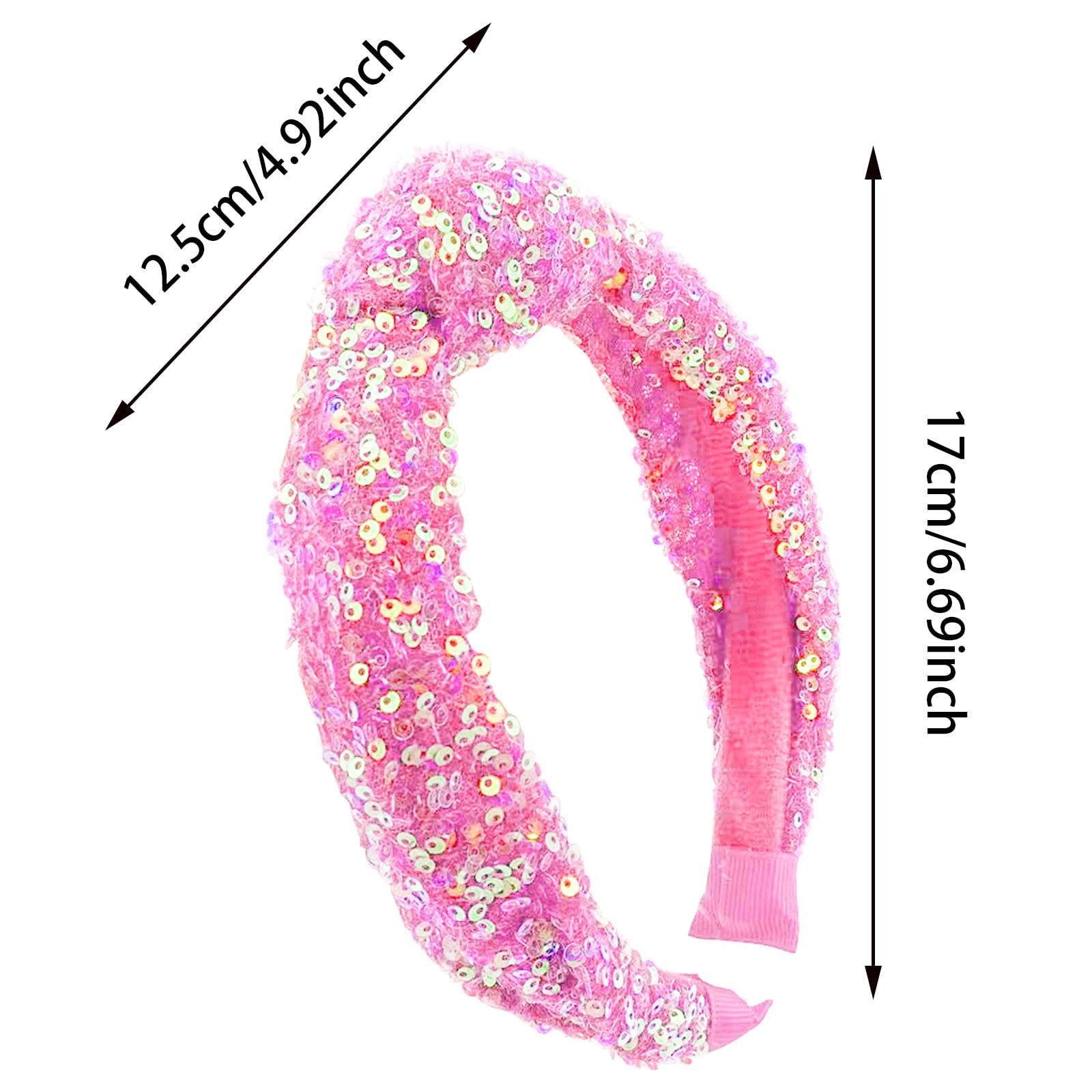 2 PACK Sequin Knotted Headbands, Cute Fashion Headwear Sparkly Wide Headband Glitter Knot Hair Bands Hair Accessories for Women Girls - Image 2