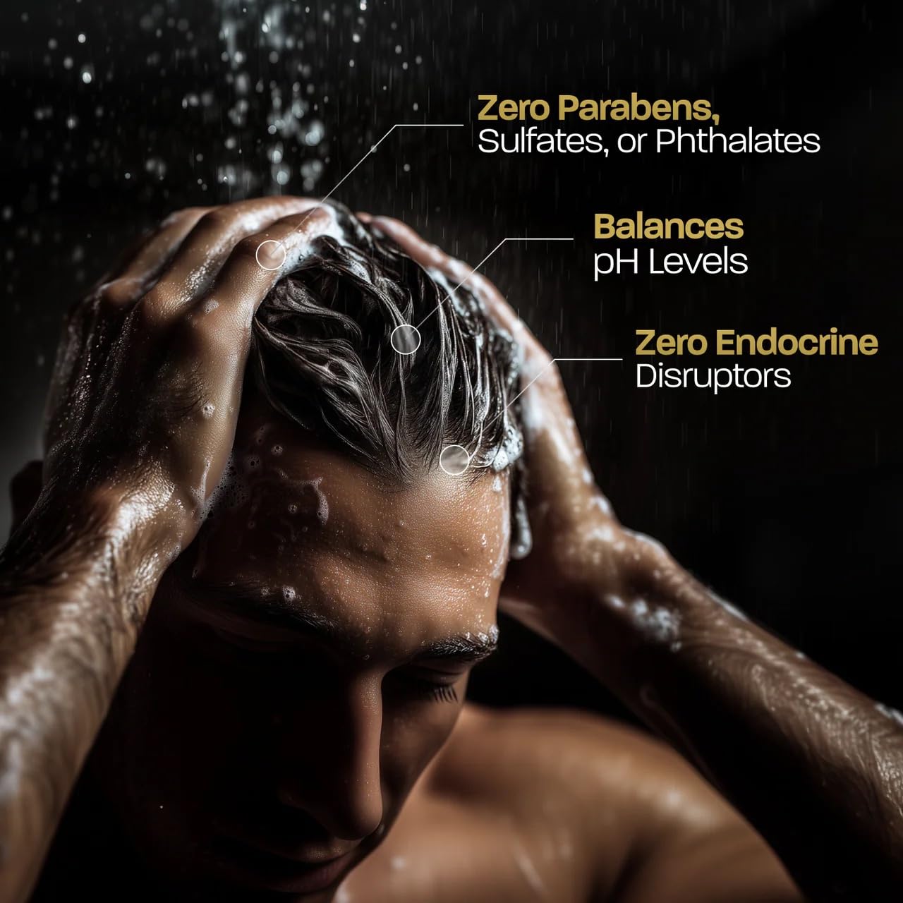 BASED Shampoo with Aloe Vera, Peppermint Oil, & Coconut Oil, Cleansing Shampoo for Men, No Sulfates, Parabens or Phthalates, Quality Men's Hair Care, 12 fl oz Bottle (Pack of 1)