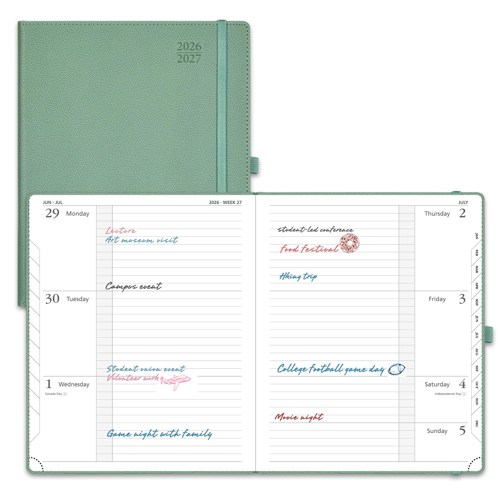 POPRUN Planner 2026-2027 (Large 8.5"x10.5"), Academic Year Weekly Planner