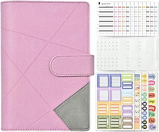 pasta dinheiro para dinheiro,Fichário economia dinheiro para homens e mulheres | Fichário economia dinheiro com 6 anéis folha solta com fivela magnética Cevan