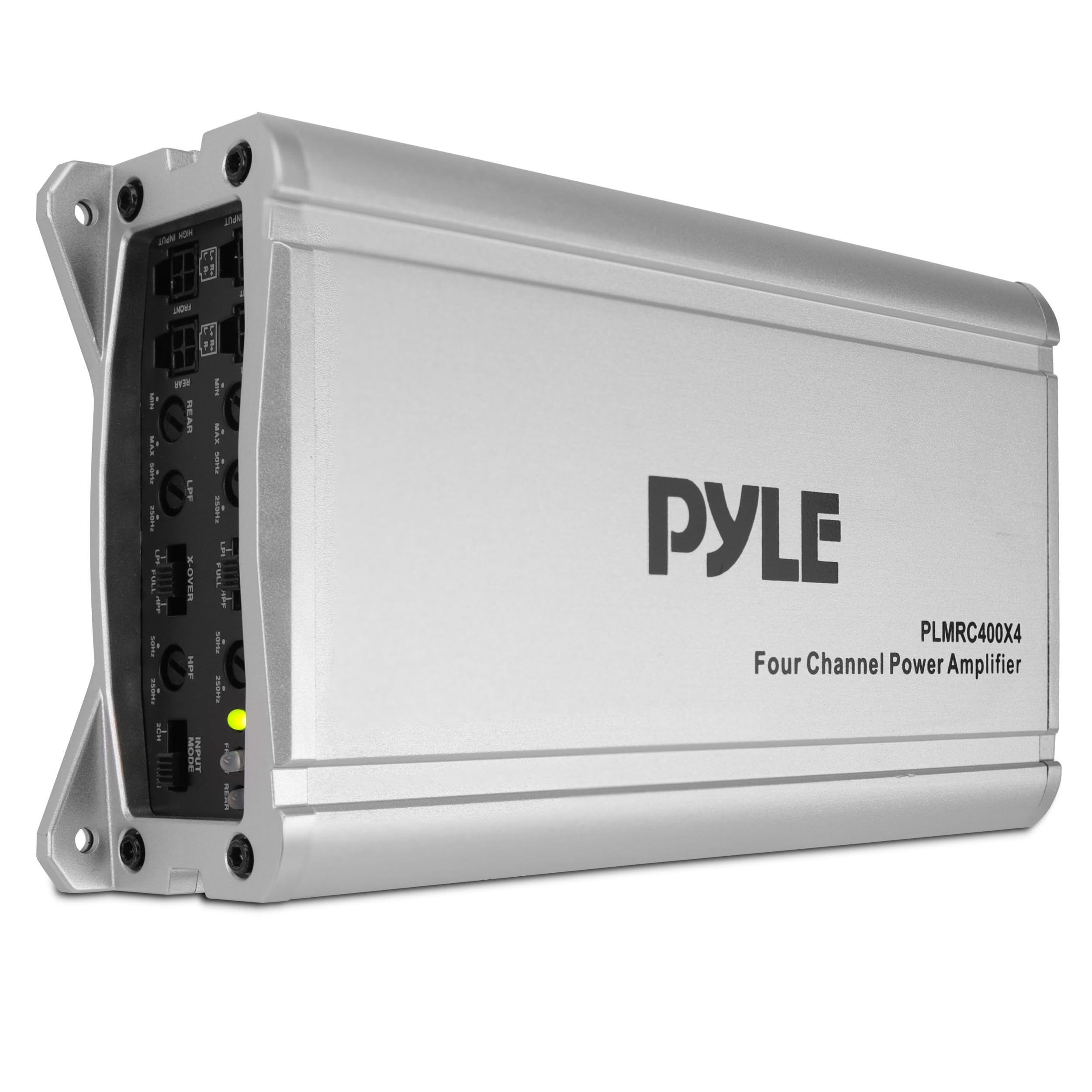 Pyle 4-Channel Compact Class D Weather Resistant Amplifier System – IPX4 Waterproof, Soft Turn On/Off, Overload Protection, 1200W Power, Suitable for Cars, ATVs, UTVs, Motorcycles, Jeeps, Marine Usage