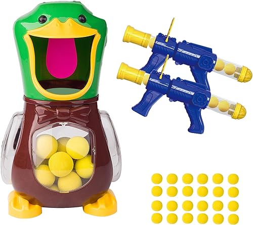 Juego de tiro al blanco de pato, juguetes de tiro de pato para niños de 3 a 5 años, 2 paquetes de pistolas de espuma de juguete con objetivo, juego