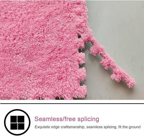 Miniatura 4 de 10 tapetes de espuma de rompecabezas de felpa, entrelazados, suaves y antideslizantes, tapete de espuma para gimnasio en casa, 12 x 12 pulgadas1 x 1