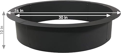 Miniatura 19 de Sunnydaze - Anillo para hoguera al aire libre – Inserto de anillo de fuego de acero sobre el suelo – 45 pulgadas exterior/39 pulgadas de diámetro