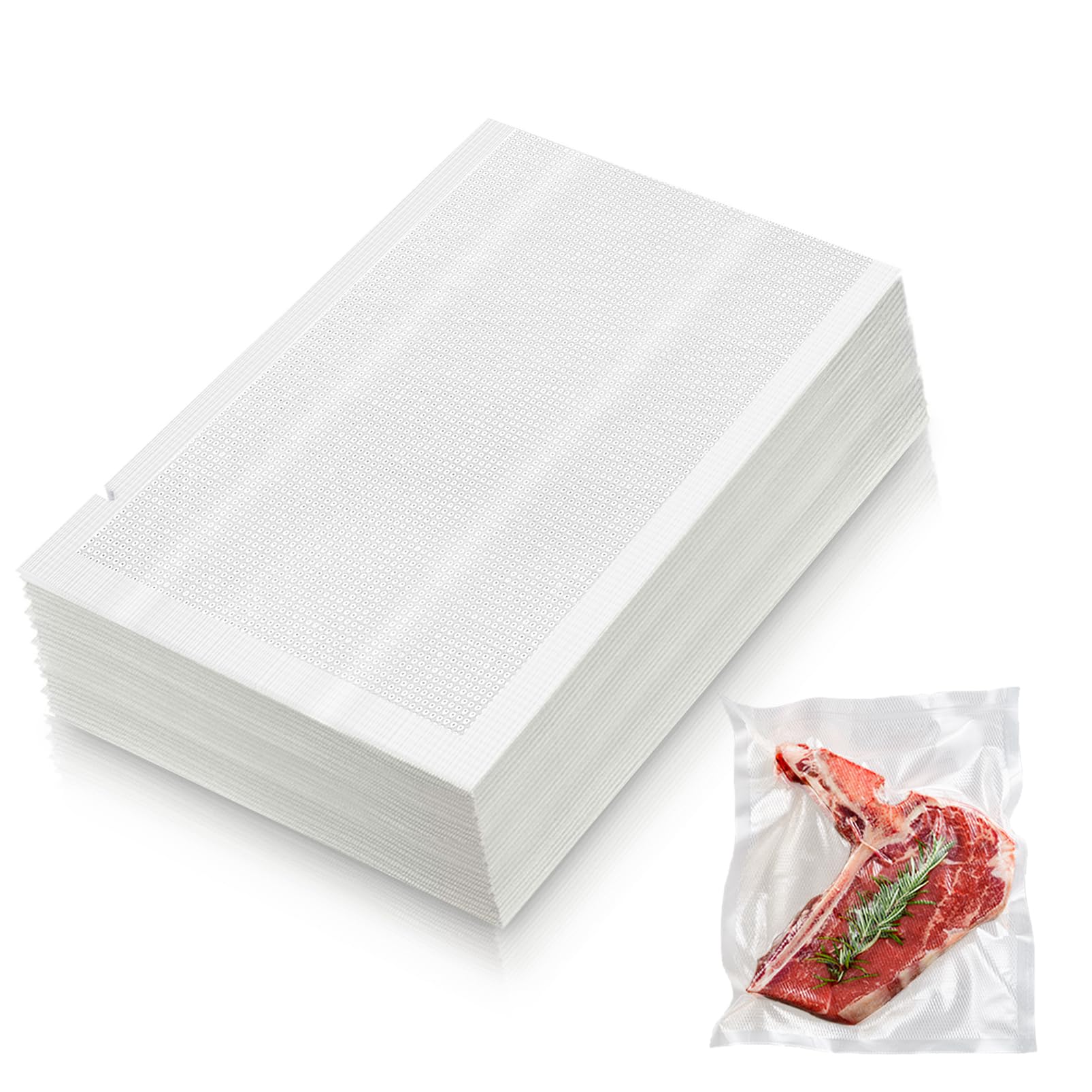 MOXYOY Vacuum Sealer Bags, 100 Bags Thickened Small Vacuum Freezer Storage Bag for Food, BPA Free Food Saver, Clear Embossed Bag for Storage, Meal Prep or Sous Vide（20X30cm）