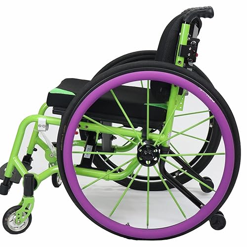CQmuniu 1pair Wheelchair Push Rim Covers,24 inch Wheelchair Cover,Silicon Wheelchair Wheel Covers - Purple