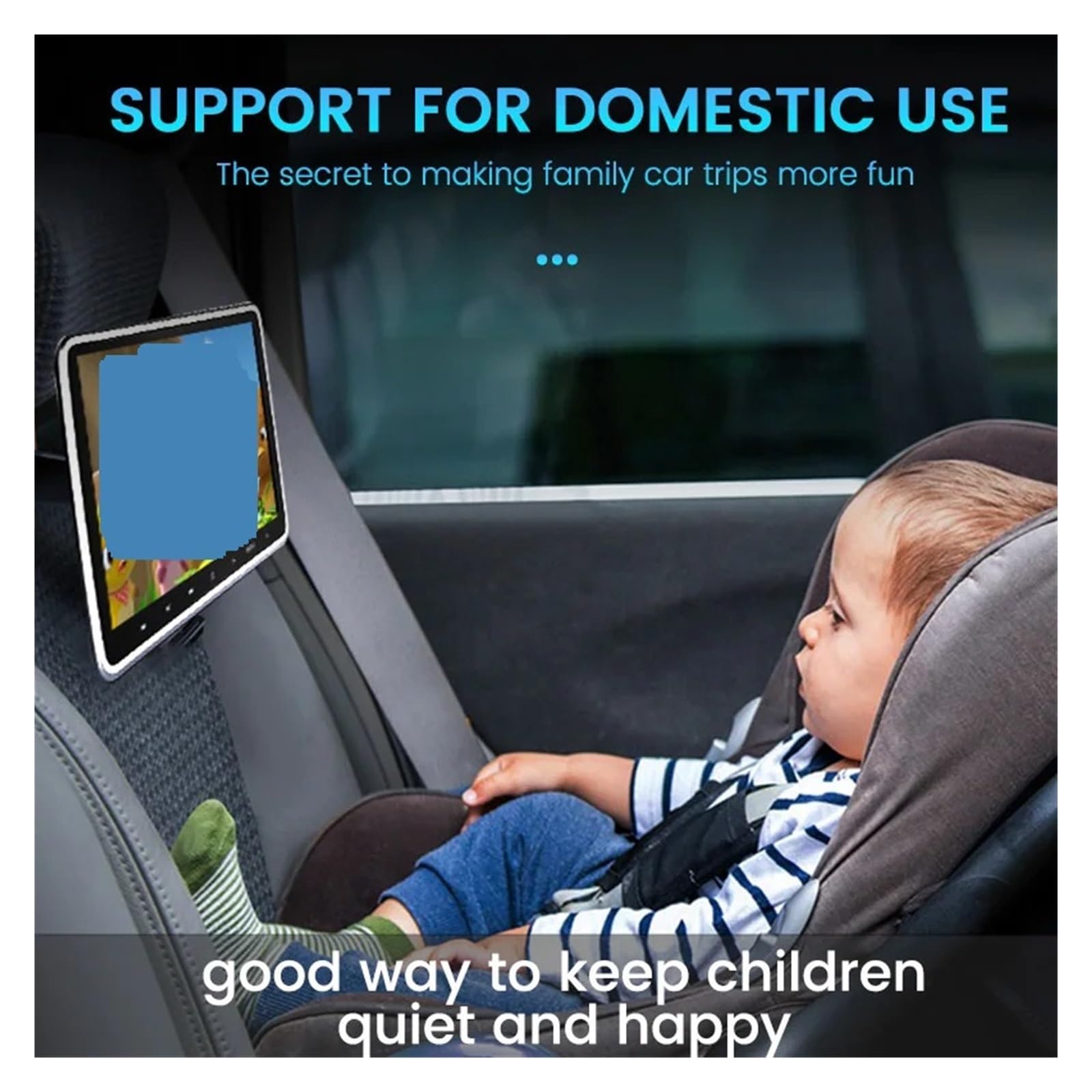 Moniteur D'appui-tête De Voiture 10,1 Pouces, Prise en Charge des Jeux USB/SD/HDMI/Casque/FM/CD/VCD MP5 DVD Tablette Lecteur Vidéo 1024 * 600 HD Bouton Tactile