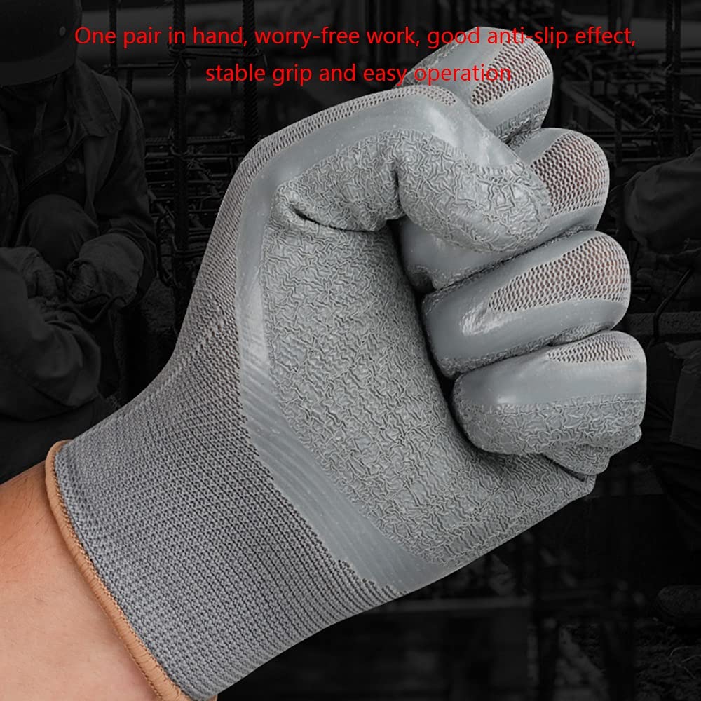 Guantes recubiertos de látex Guantes de trabajo de goma Guantes de jardinería anticorte, 1 par de guantes recubiertos de goma transpirables, guantes de trabajo for hombres, guantes anticorte de trabaj
