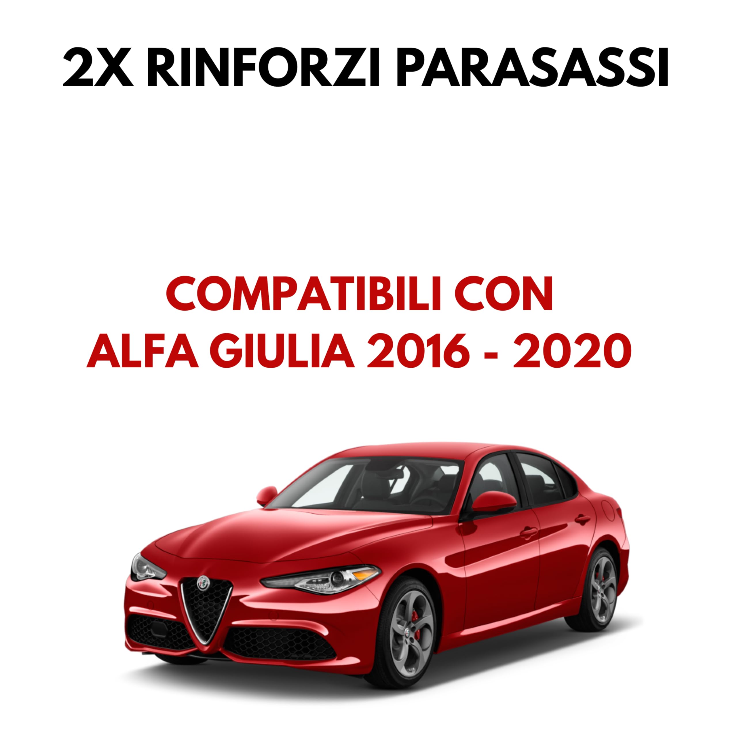 Tredify Parafanghi rinforzati Nero, Compatibili con Alfa Giulia 2016-2020, Protezione parasassi, Facili da installare