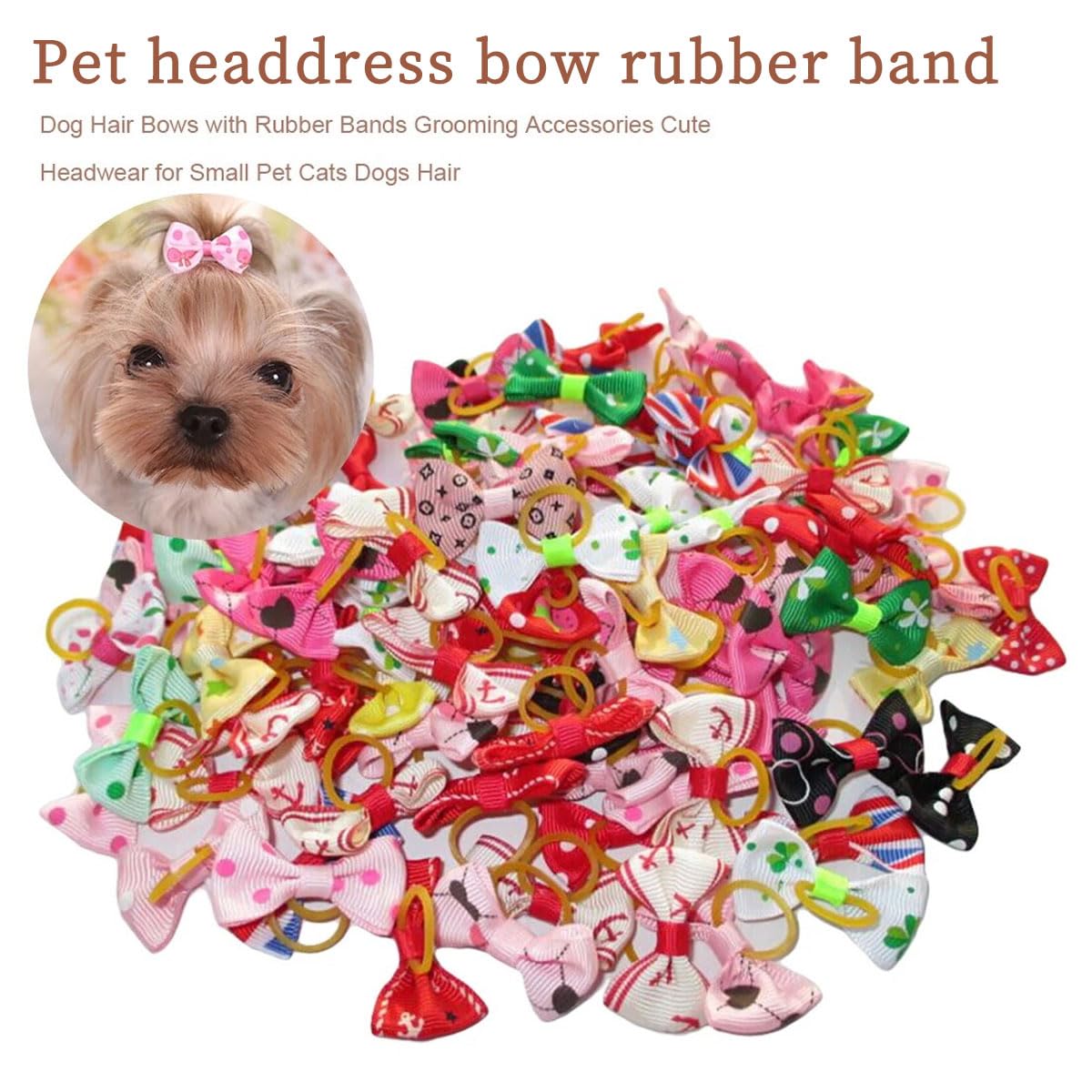 20 Fiocchi Per Peli Di Cani E Gatti - Accessori Elastici Con Bowknot, Ideali Per Cuccioli E Animali Piccoli - Foto 5