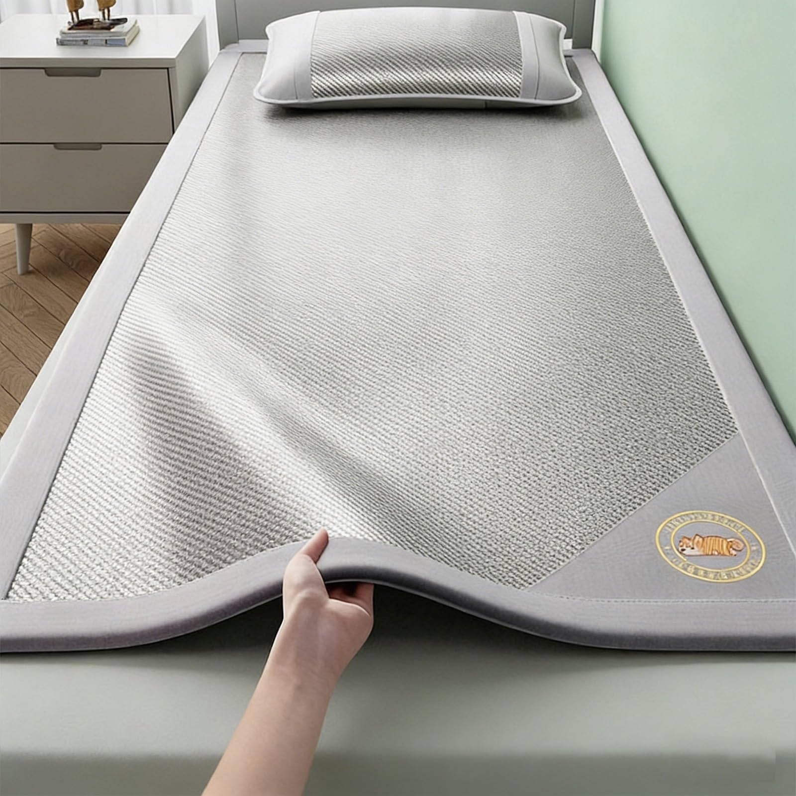 UZAMIRLEX Bamboo Cooling Mattress, Foldable Summer Ice Silk Rattan Mat Breathable Non-Slip Multicolor Multiple Sizes 3-Pack(A,120 * 200cm/47.2 * 78.7in)