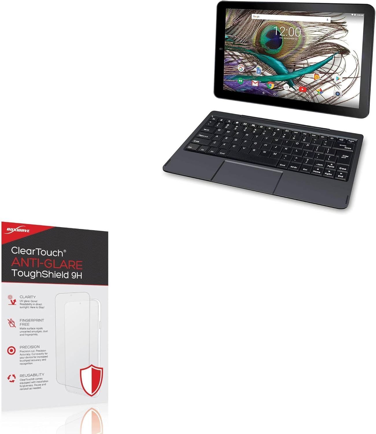 BoxWave Screen Protector Compatible with RCA Viking Pro (10.1 in) - ClearTouch Anti-Glare ToughShield 9H (2-Pack), Anti-Glare 9H Tough Flexible Film Screen Protector