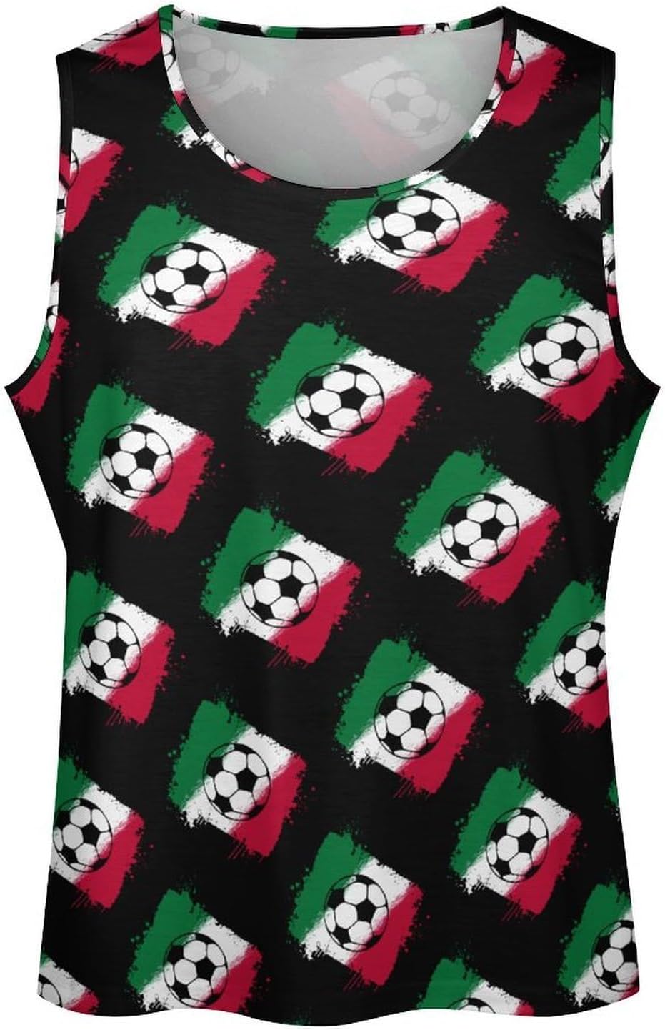 Italian Flag Soccers Football Men's Tank Tops Sleeveless Muscle Shirts for Men Lightweight Vest Crew Neck T-Shirts