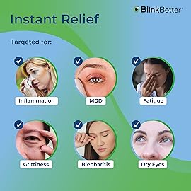 BlinkBetter Tea Tree Oil Eyelid Wipes - 20 x Natural Blepharitis, MGD & Dry Eye Relief Wipes | Cleansing, Soothing, Dual-Textured, Triple Moisture Formula | Biodegradable & Gentle (Pack of 1, 20)