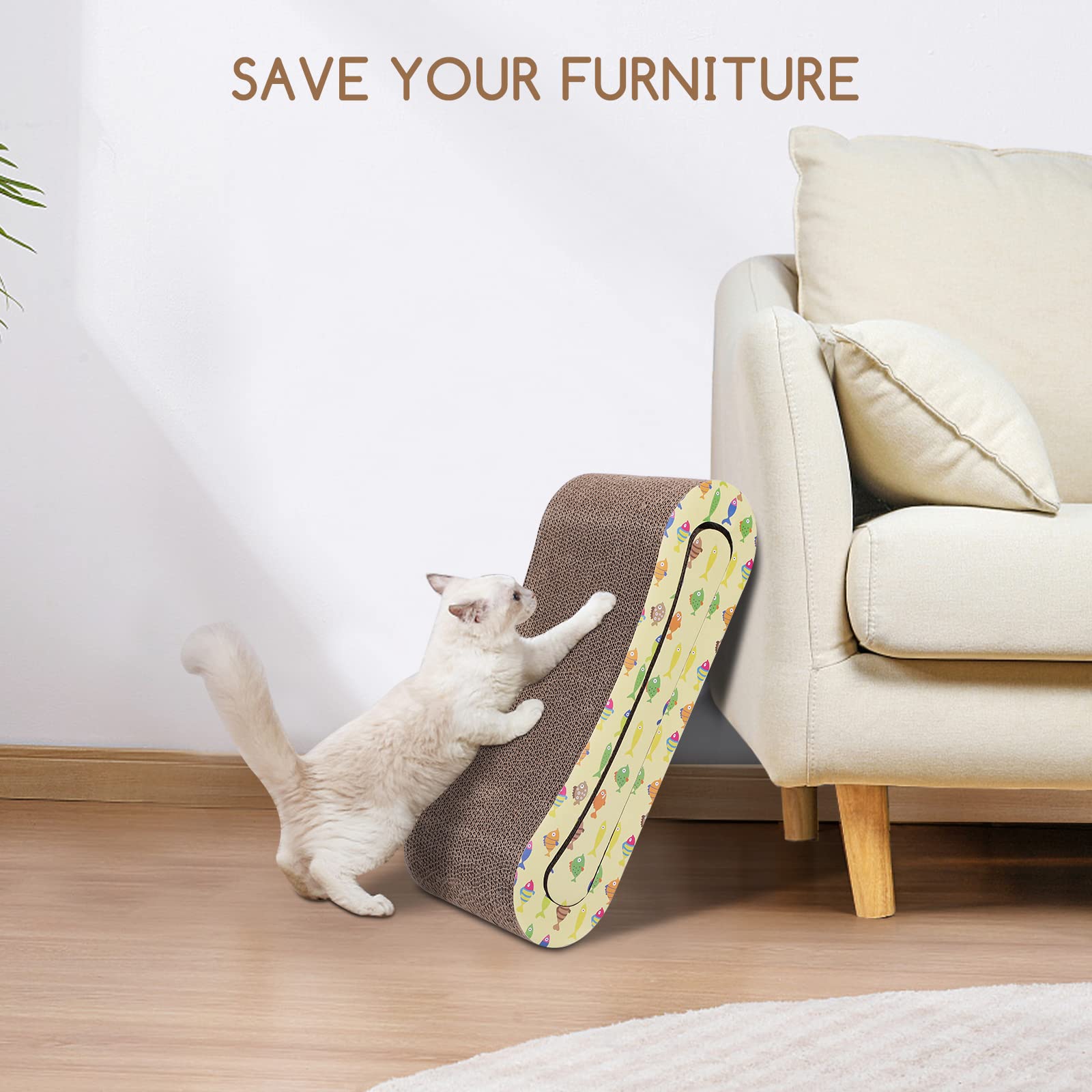 Tiragraffi Per Gatti - 3 Pezzi Con Erba Gatta In Omaggio | Canapa Naturale E Cartone Resistente - Foto 6