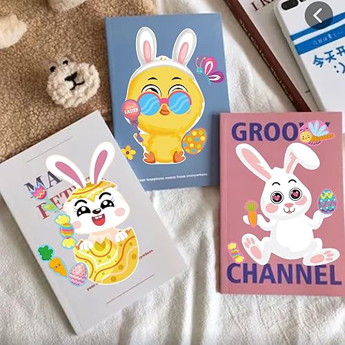 Miniatura 7 de 36 Hojas de Pegatinas de Pascua para Niños, Relleno para Cesta de Pascua, Pegatinas para Hacer Caras, Crea tus Propias Pegatinas de Animales