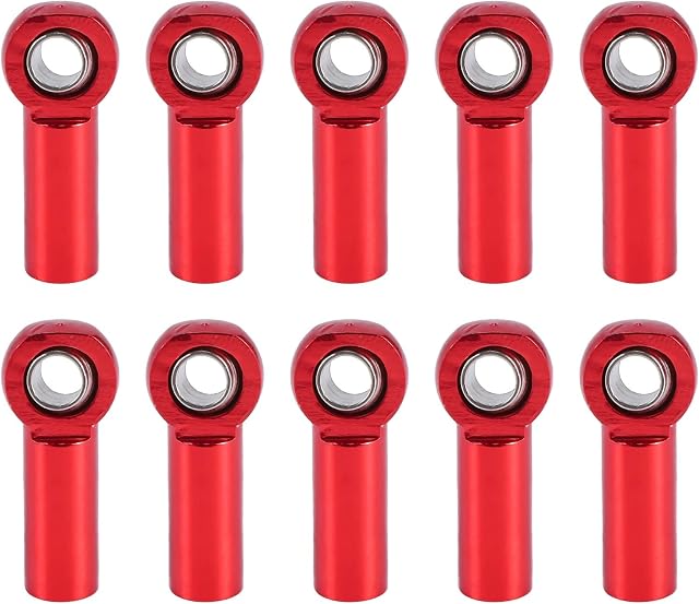 Bopfimer 10Pcs Ball Joint Link Bar Rod Seals Ball Head Tie Rod End For 1/10 Rc Truck Car Truck Red