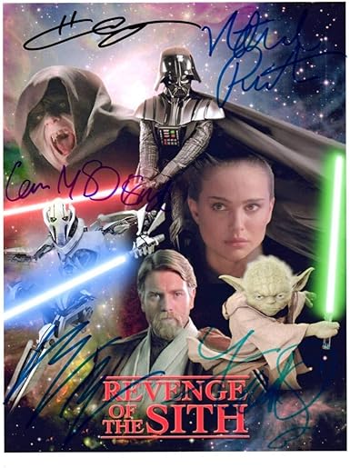 Amazon スターウォーズ ユアンマクレガー ヘイデンクリステンセン ナタリーポートマン 他5人 直筆サイン入り写真 シスの復讐 おもちゃ おもちゃ