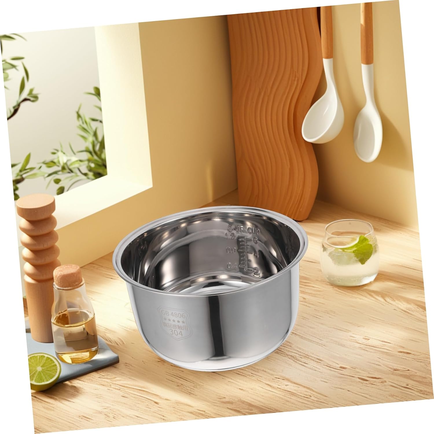 Stainless Steel Inner Pot for Electric Rice Cookers Design with No Coating Easy to Clean and Cooking for Healthier Meals