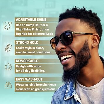 Uplift Signature Pomade - Hair Pomade 3 oz, Strong Hold High Shine | Water-Based Easy Washout, Adds Definition, Controls Flyaways