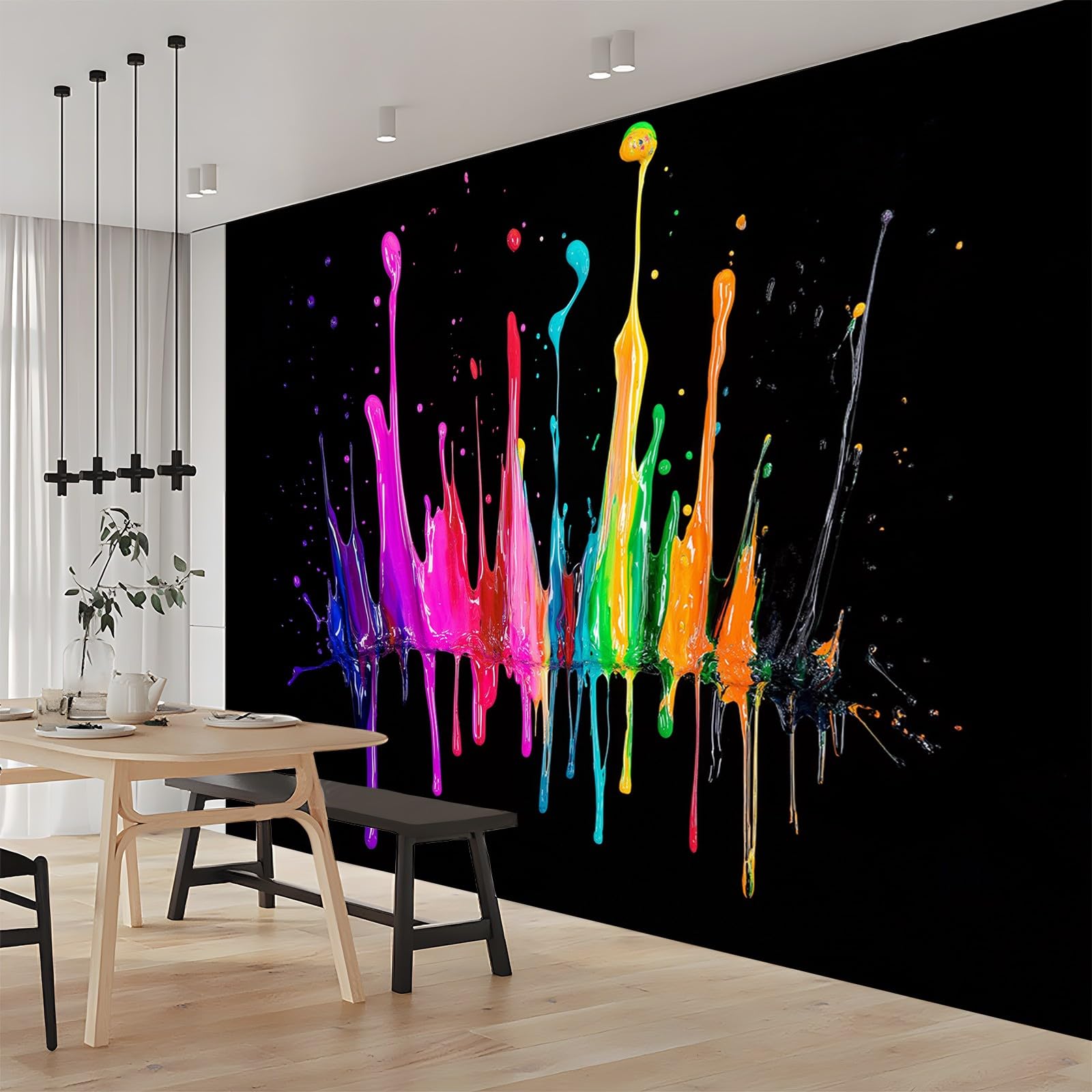 Fototapeta ścienna, graffiti, farba, kolor 350 x 256 cm, fototapeta, druk 3D, włóknina, duży plakat, mural do salonu, sypialni, TV, sofy, tło rodzinne, dekoracje ścienne