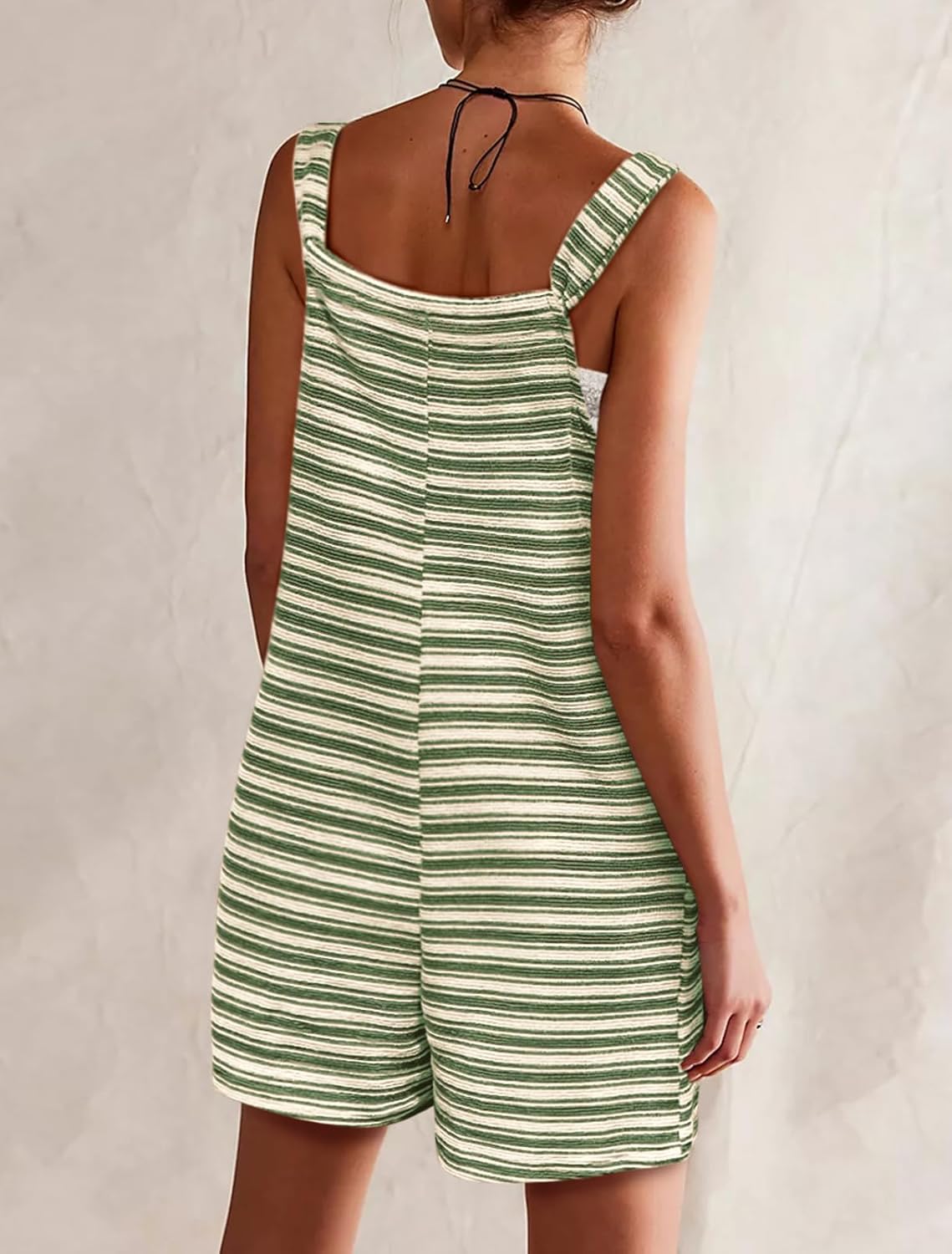 Yousify Womens Summer Casual Sleeveless Romper Loose Striped Tied Shorts Overalls Jumpsuit with Pockets 2026 Clothes - Image 4