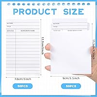 Vista 2 de 100 bolsillos y tarjetas para biblioteca, tarjetas de pago y sobres de libros para escuela, oficina y biblioteca pública