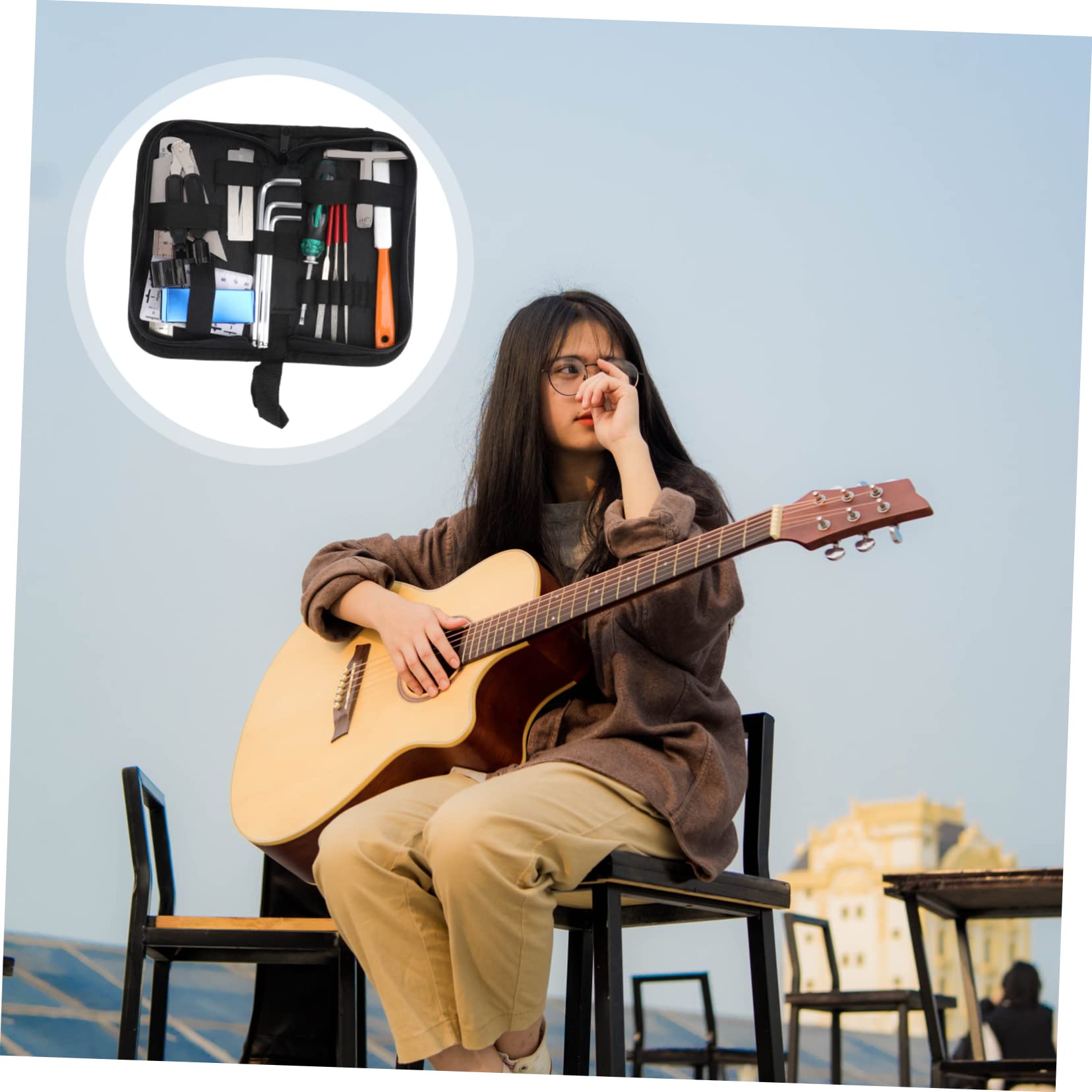 iplusmile Herramientas de y Limpieza para Guitarra Kit Profesional de Reparación de Instrumentos Herramientas Prácticas para Cuidado de para Personal y Profesional