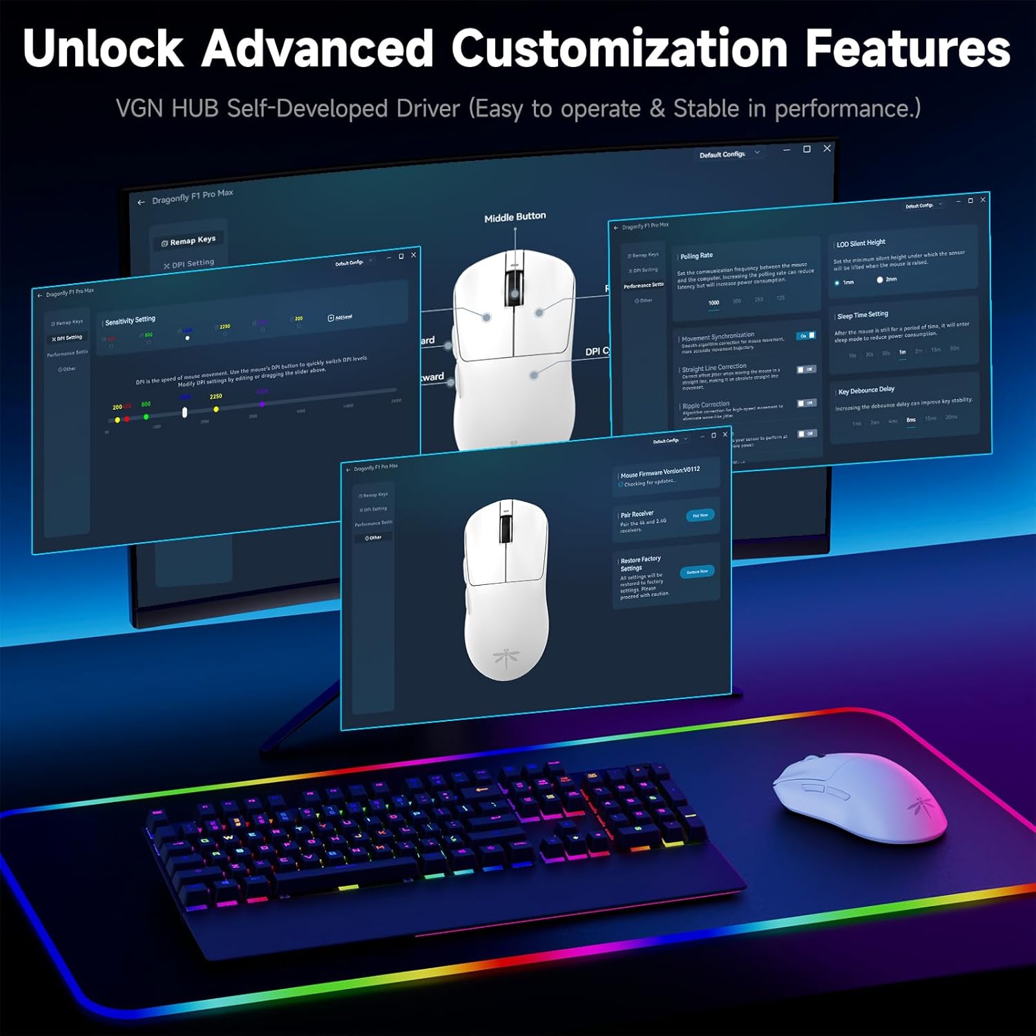 VGN HUB software interface for mouse customization