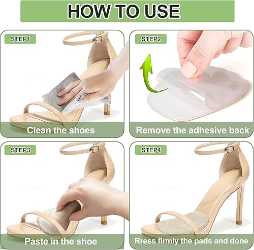 Miniatura 7 de Almohadillas metatarsianas para mujer, almohadillas antideslizantes para pies abiertos, almohadillas para el antepié para mujer, almohadillas de