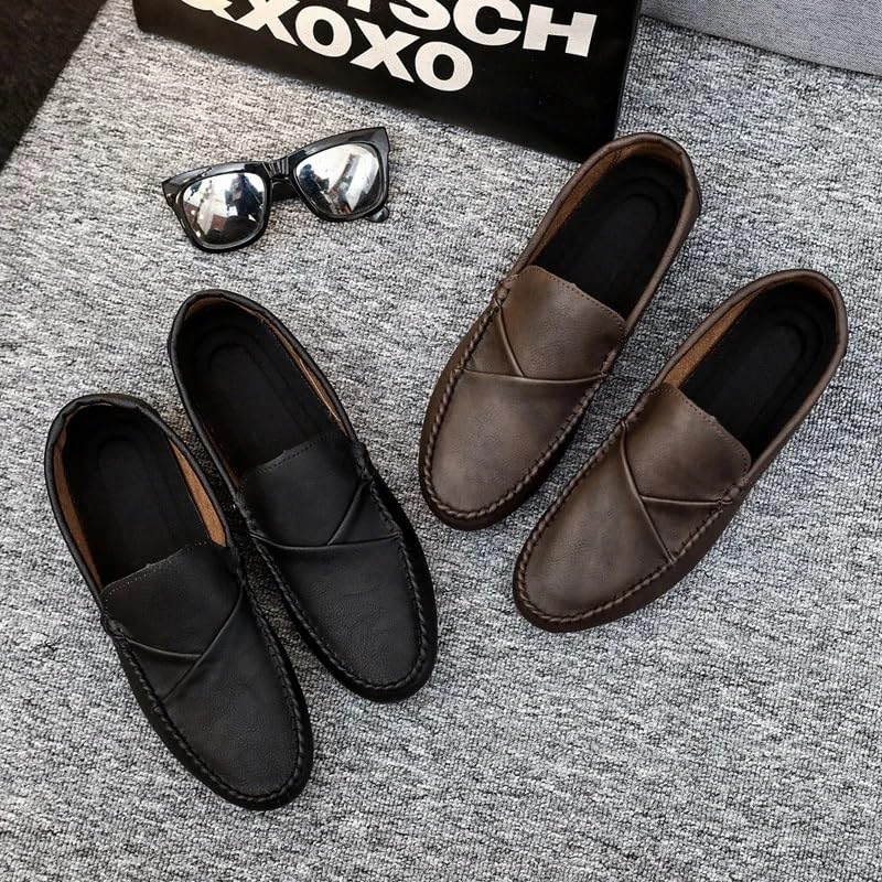 Oxford Shoes for Men Patent Leather Men's Casual Loafers Breathable Flat Shoes for Everyday Wear4