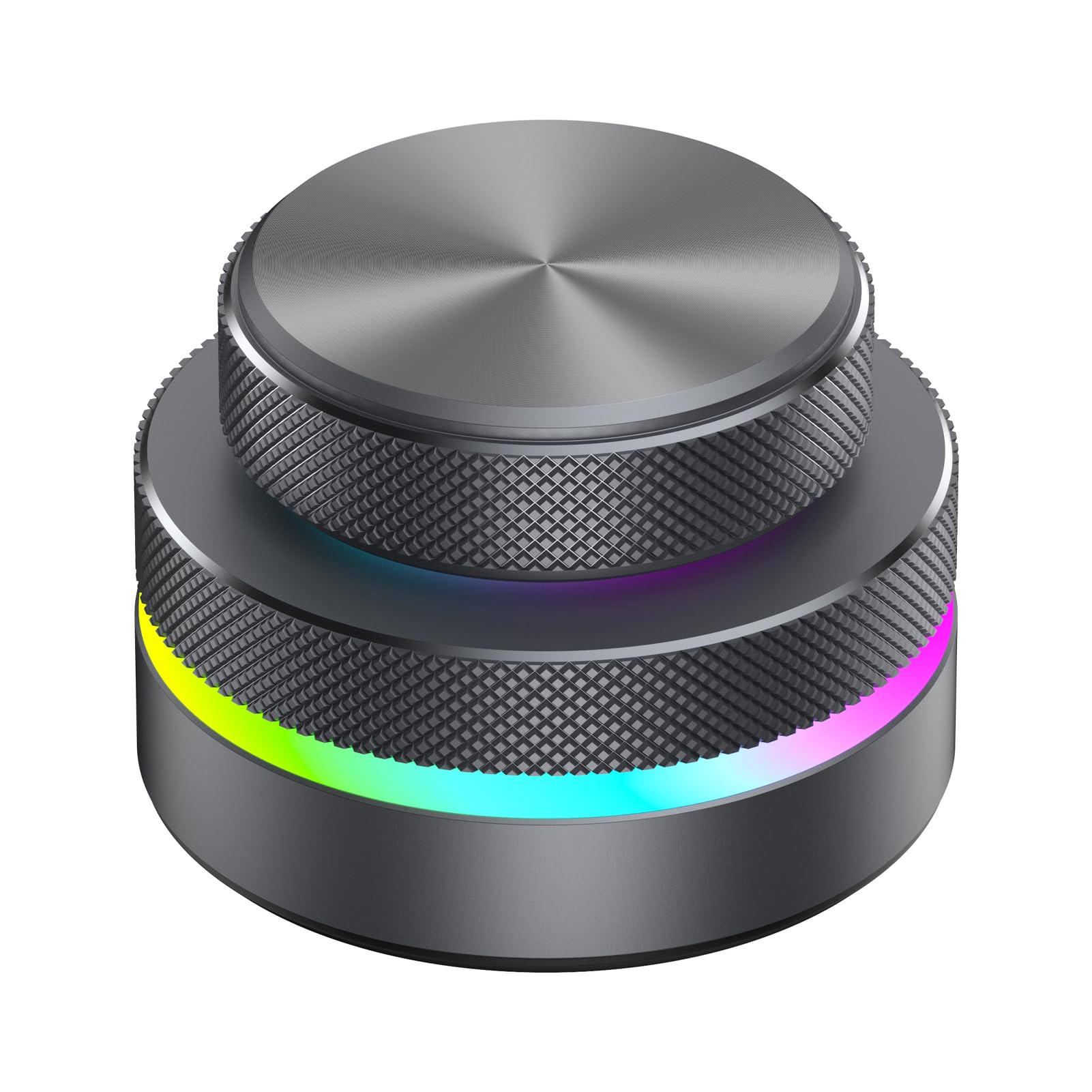 Benutzerdefinierter Drehknopf, Lautstärkeregler mit RGB-Licht, 2,4-G-BT-USB-C-Anschluss, Umblättern von Seiten, Multimedia-Controller