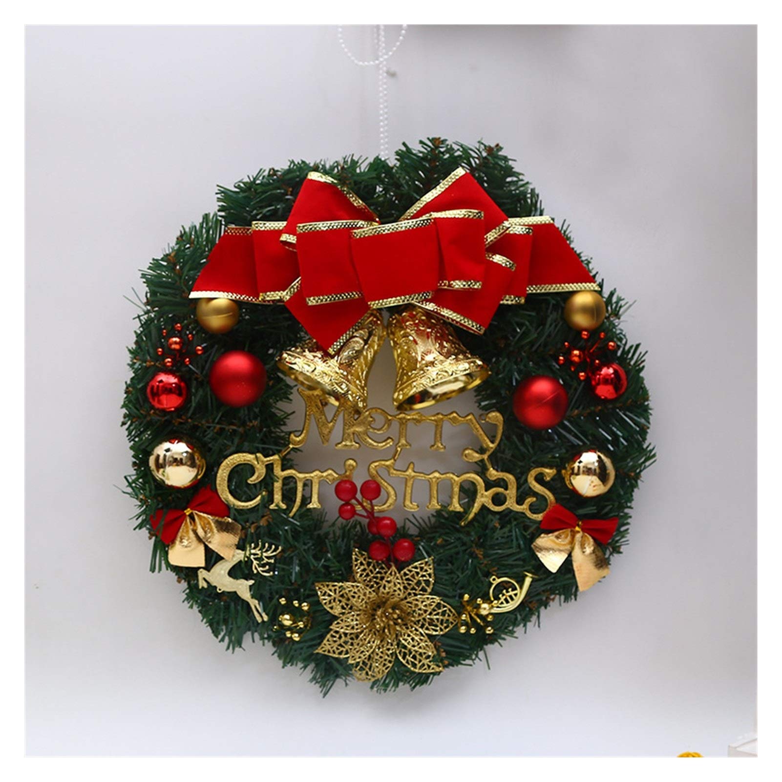 Guirlande de Noël 38cm et 20cm couronne faite main pour décoration de porte