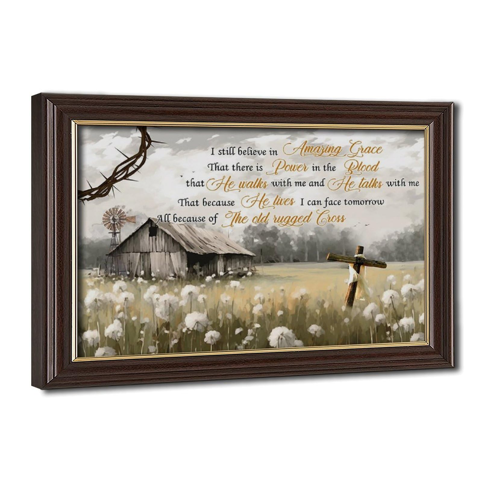 Bareronor Mokume Gane Frame-Style Vintage Rural Farmhouse Canvas Poster For Dorm Room Decor Gift