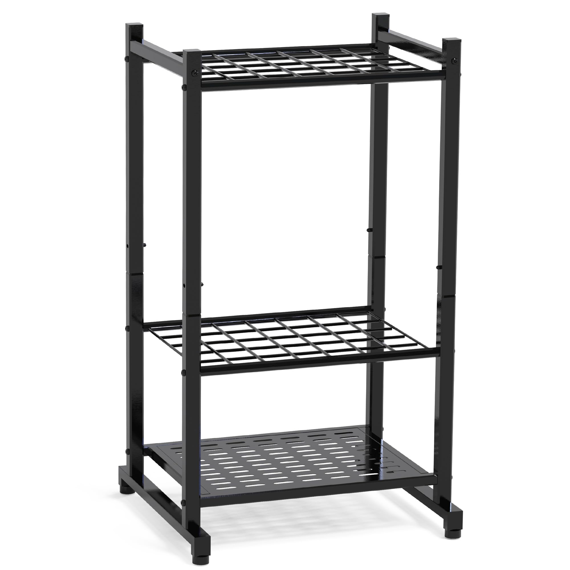 Sttoraboks Garden Tool Organizer, Yard Tool Tower Rack für Garage Organisation und Lagerung, bis zu 35 langstielige Werkzeuge, Heavy Duty Steel Garden Tool Stand für Schuppen, Outdoor, Schwarz