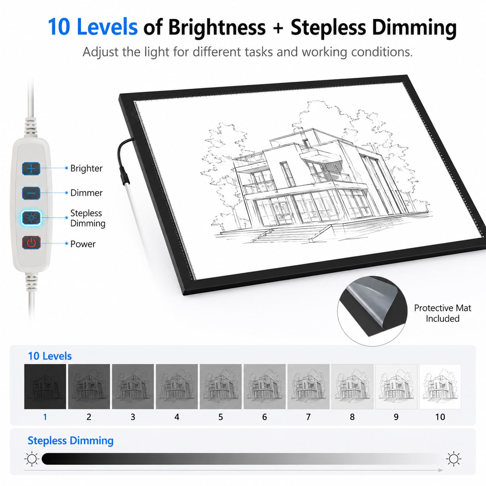 LED-Leuchttisch A4 29,7 x 21 cm für Diamond Painting, Schwarz