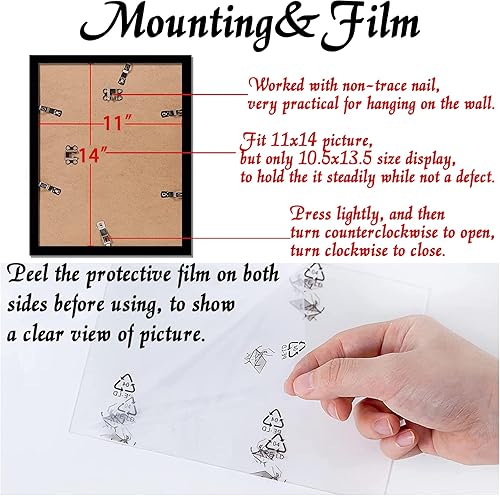 Vista 181 de Juego de 5 portarretratos de 10 x 14 pulgadas, marcos de fotos blancos de alta transparencia para galería de pared horizontal de escritorio vertical