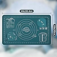 Vista 95 de Tapete de silicona, 28 x 20 pulgadas, extra grande, antiadherente, para hornear, con medición, tapete grueso reutilizable para mostrador de hojas