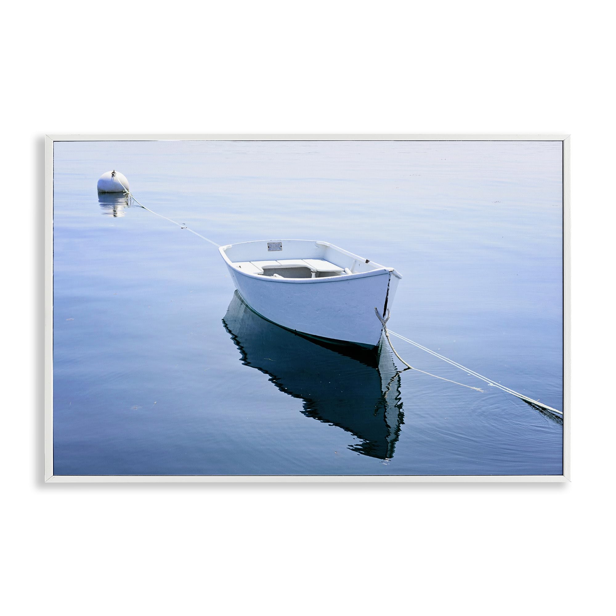 'Boat Tied to Dock'| Framed Giclee Art