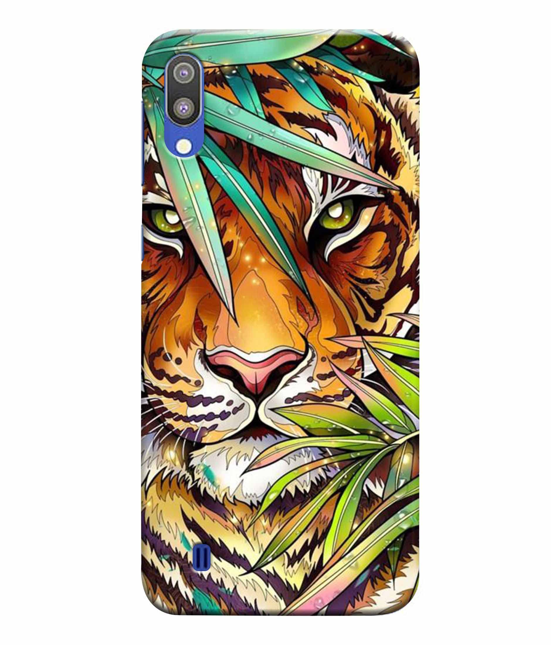 Mugruch Printed Hard Back Case Cover for Samsung Galaxy M10 - Angry Lion inForest Sketch Painting (Multicolor)
