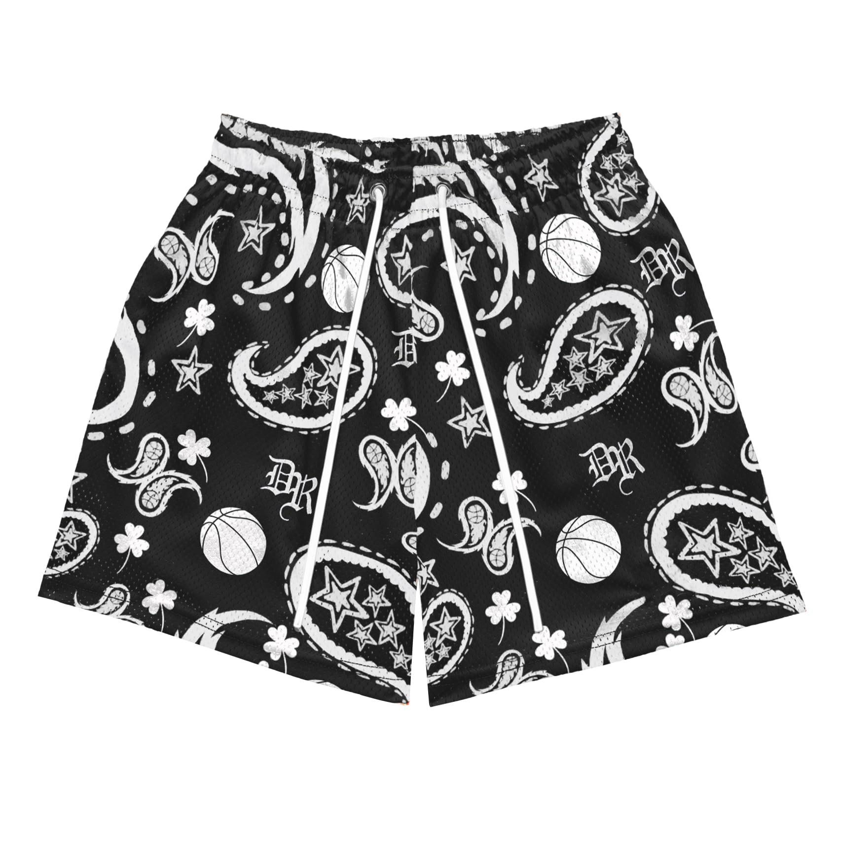 DIOTSR Mens Paisley Graphic Shorts Bandana Basketball