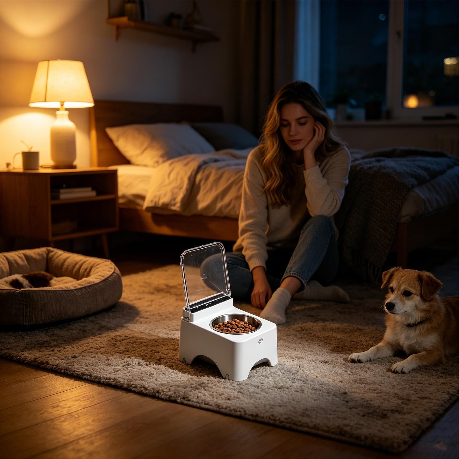 Ciotole Per Gatti - Per Cibo In Acciaio Inossidabile Per Mangiatoia | Stazione Di Alimentazione Automatica Per Gatti Con Coperchio Antipolvere E Base Antiscivolo, Per Cibo Per Gatti