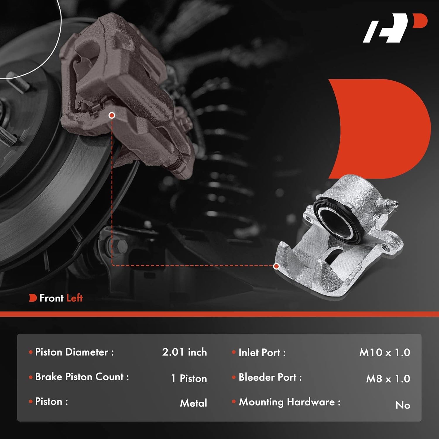 A-Premium Disc Brake Caliper Assembly Without Bracket Compatible with Select Mazda Models - Miata 1990 1991 1992 1993 1.6L - Front Left Driver Side