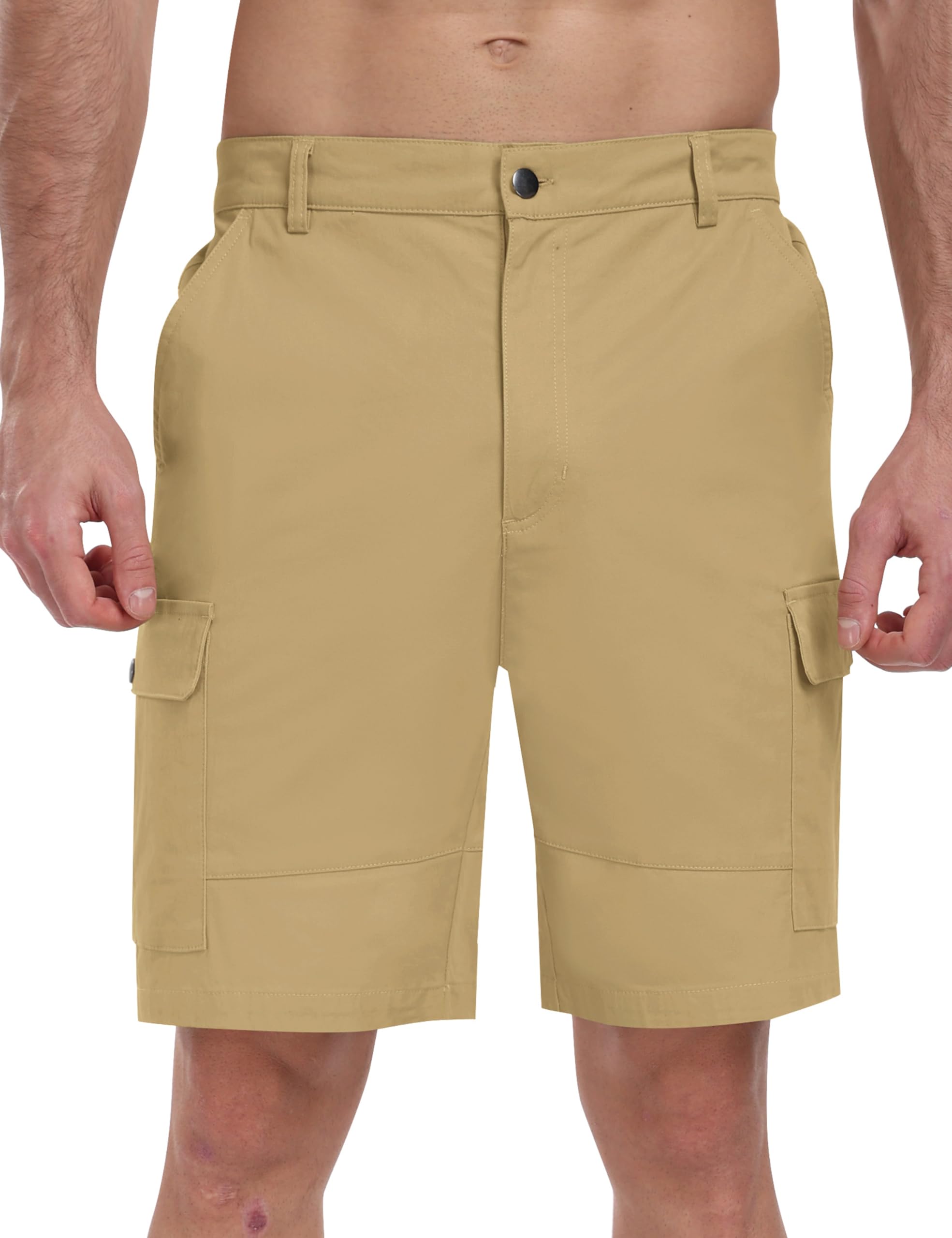 JINSHI Pantaloncini Cargo Uomo Cotone Shorts Bermuda Estivi Leggeri Lavoro Pantaloni Corti Sportivi da Escursionismo con Multi-Tasche