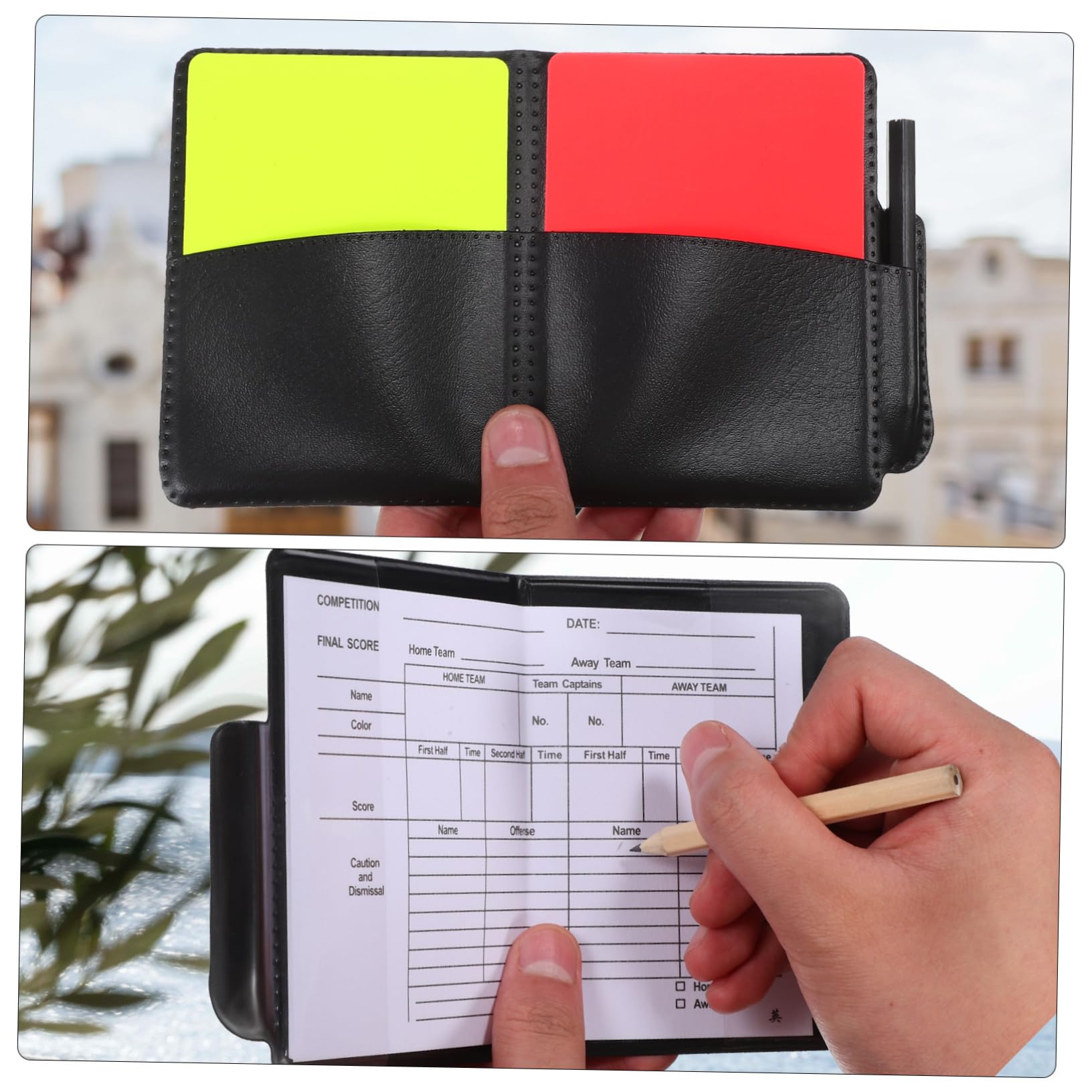 SUPVOX Deportes Tarjeta del árbitro Pegatina Multi Verter Tarjetas de árbitro para fútbol Kit de árbitro estándar Equipo de árbitro Deportivo Tarjeta y Amarilla PVC