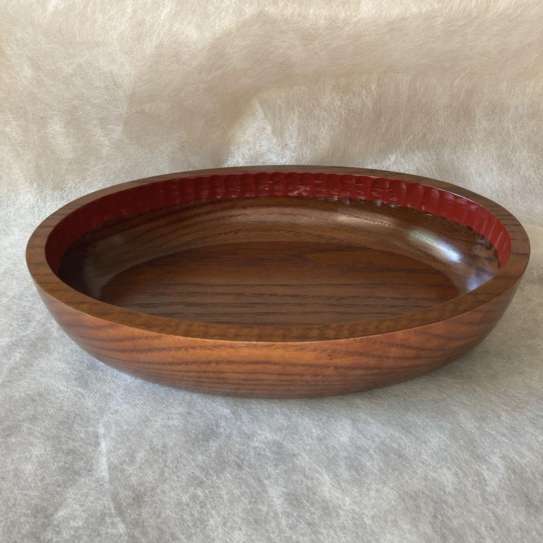 Echizen Lacquerware Oval Pot Wiping Lacquer Natural Wood Lacquerware