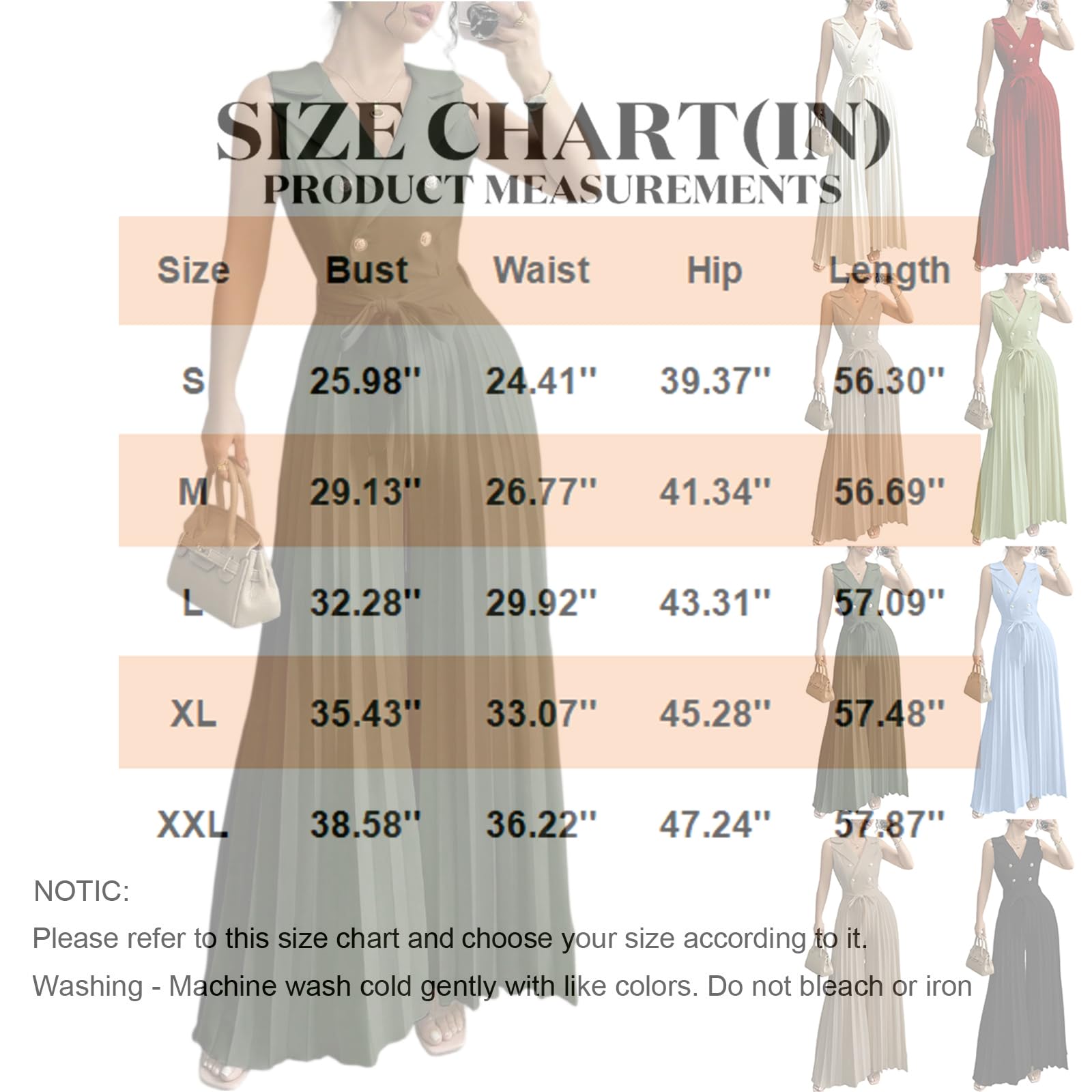 FUPODD Hosenanzug Damen Festlich Elegant Hochzeit Jumpsuit Damen Sommer Lang Plissee Weites Bein Overall Hochzeitsgast Ärmellos Buisness Jumpsuits Mit Gürtel Einteiler Party Romper Cocktail Playsuit