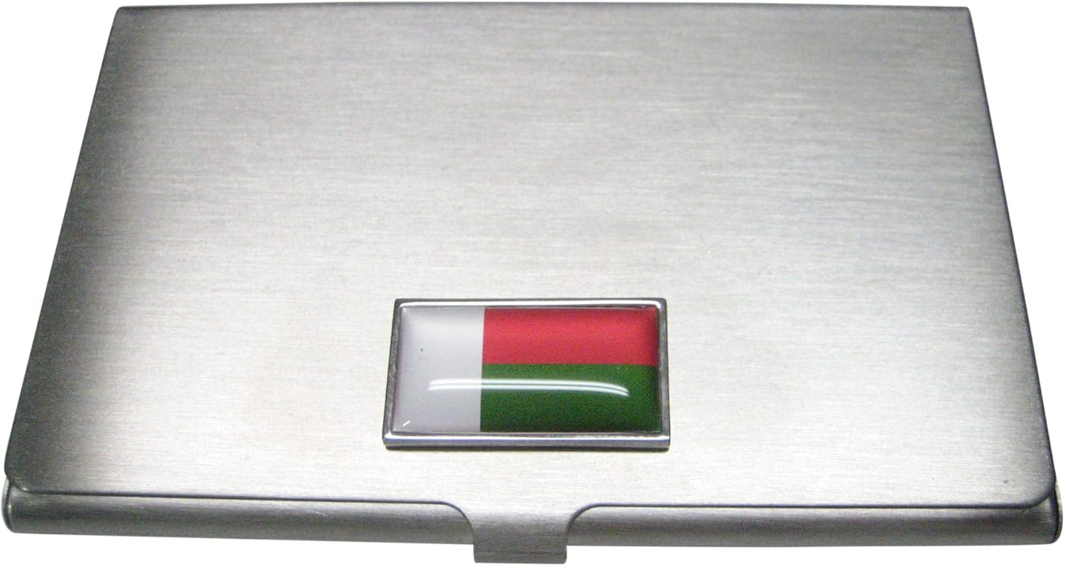 Kiola Designs Thin Bordered Republic of Madagascar Flag Business Card Holder