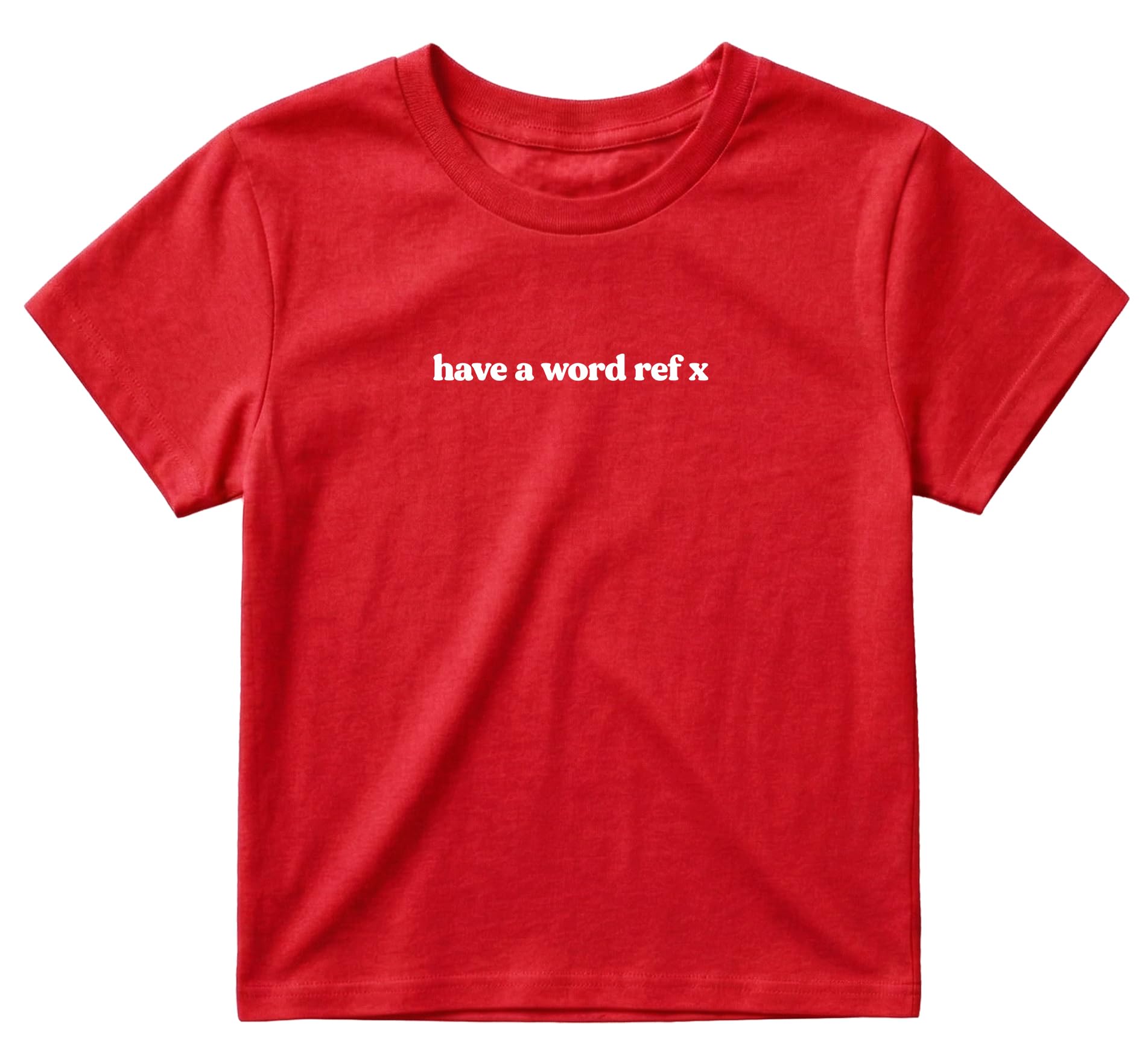 Sanfran Clothing Have A Word Ref x Baby Tee T-Shirt Top World Football Shirt England Scotland Country Team 2026 Soccer Womens Flag Varsity Shirt Red - XL